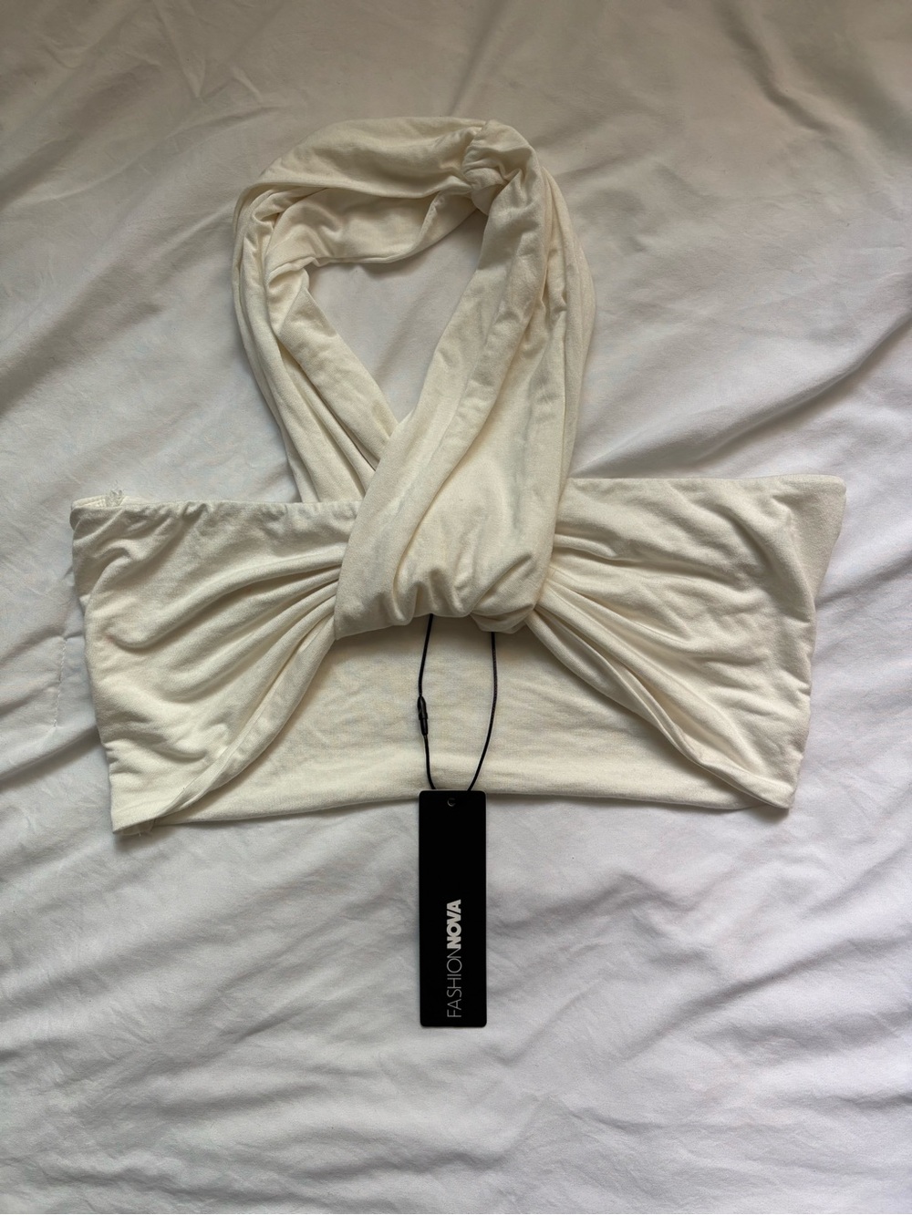 Fashion Nova White Travel To The Tropics Halter Top